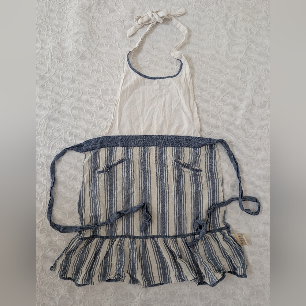 Sur La Table Vintage Inspired Kitchen Apron For Little Chefs Indigo Cream Stripe